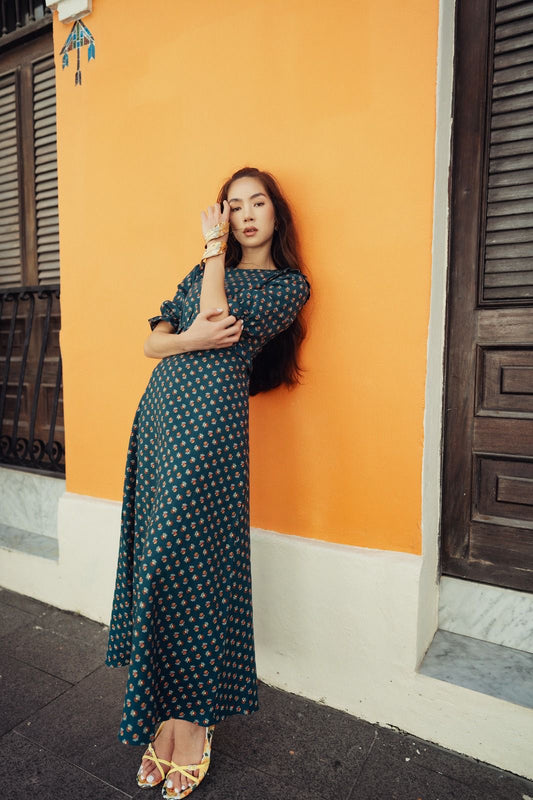 Flutter Sleeve Empire Waist Dress