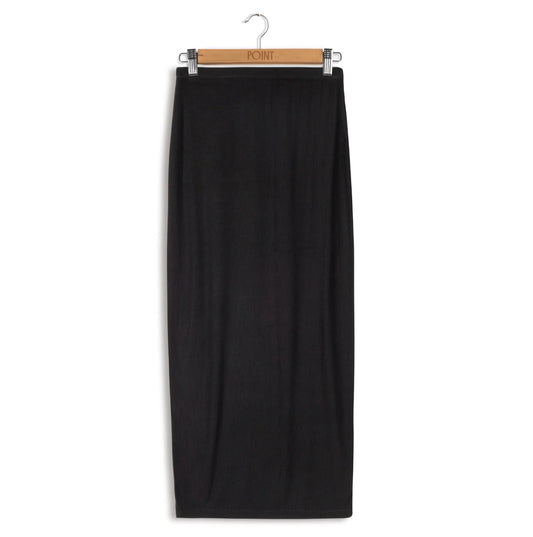 Point Ribbed Midi Skirt