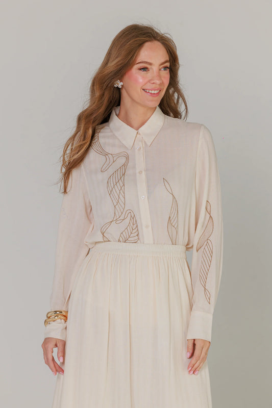 Soft Sand Embroidered Set