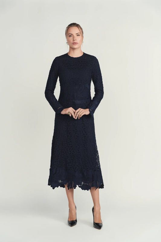 Lace Flare Midi Dress