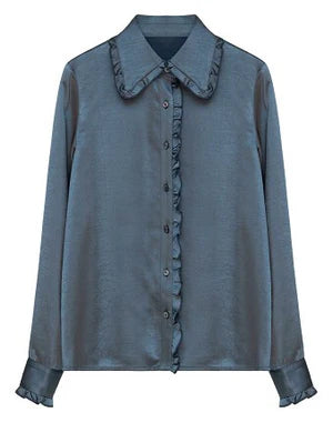 Silk Scalloped Detail Blouse