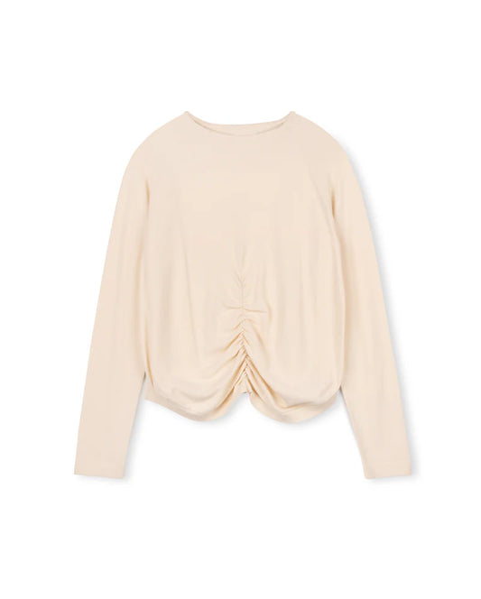 Gathered Neck Knit Sweater