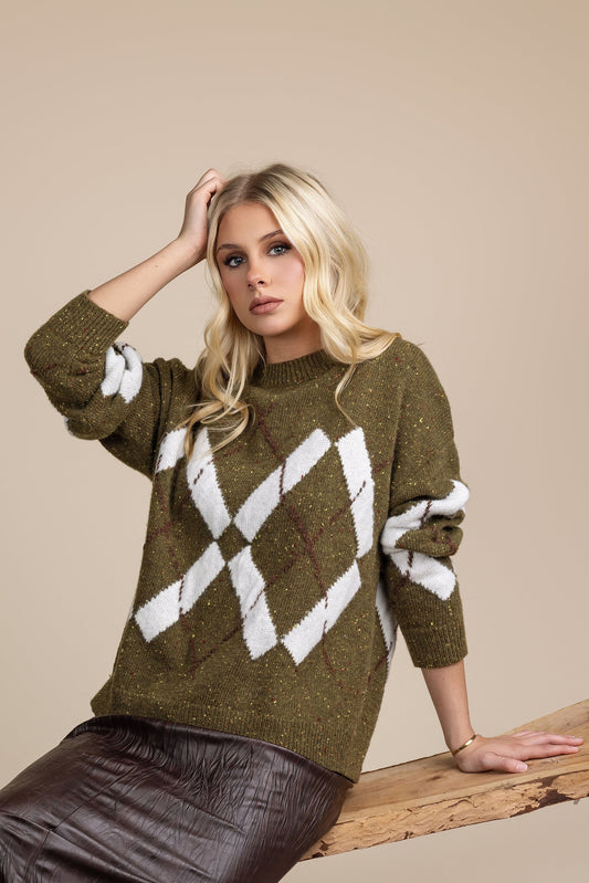 Argyle Knit Sweater