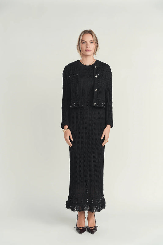 Shimmer Knit Dress & Cardigan