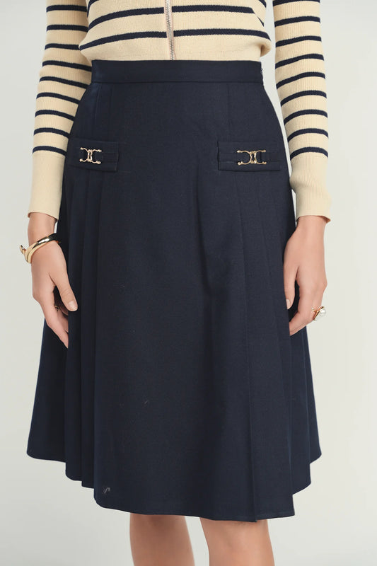 Wool Pleated Skirt