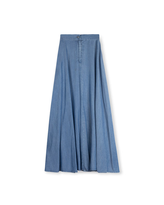 Denim A-Line Maxi Skirt