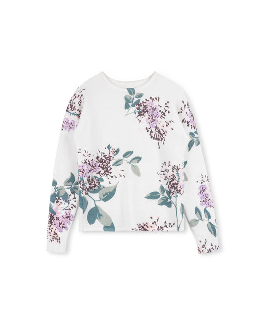 Mock Neck Floral Print Sweater