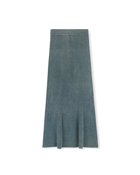 Washed Out Ribbed Maxi Skirt