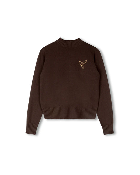 Flower Embroidered Crew Neck