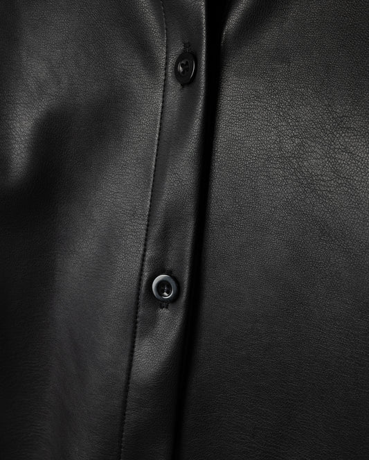Alhama Leather Button Down Shacket
