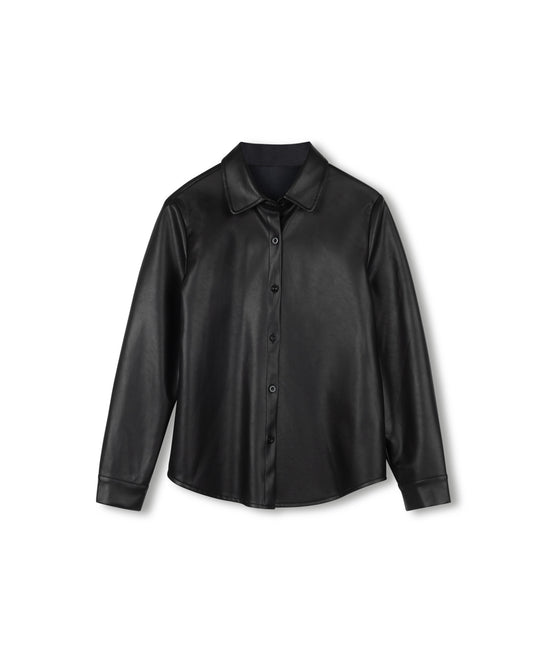 Alhama Leather Button Down Shacket